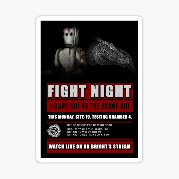 SCP-173 vs SCP-682 promotional poster Sticker