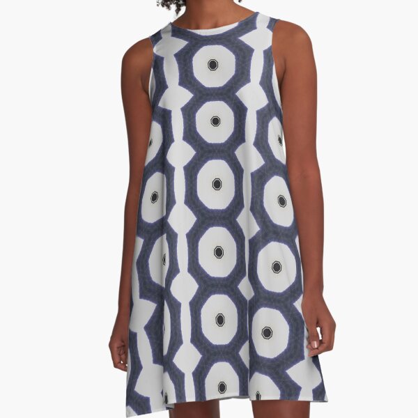 Circular kaleidoscopic pattern A-Line Dress
