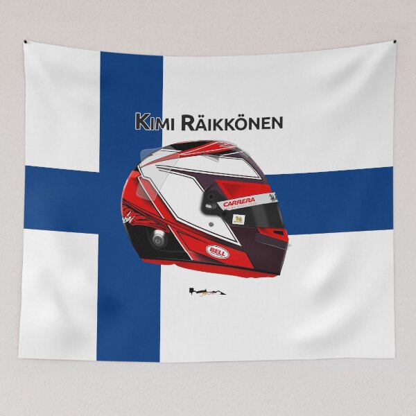 Item preview, Kimi Raikkonen - 2019 Helmet with Finnish flag designed and sold by JageOwen.