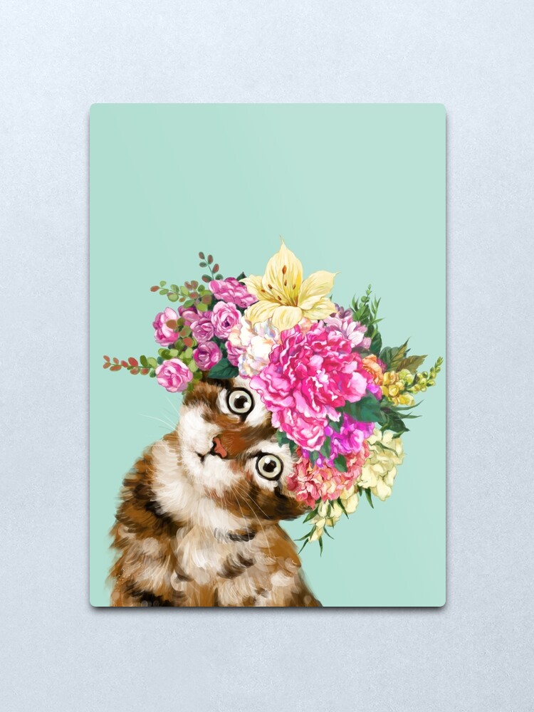 Spring Card Flower Baby Cat Card