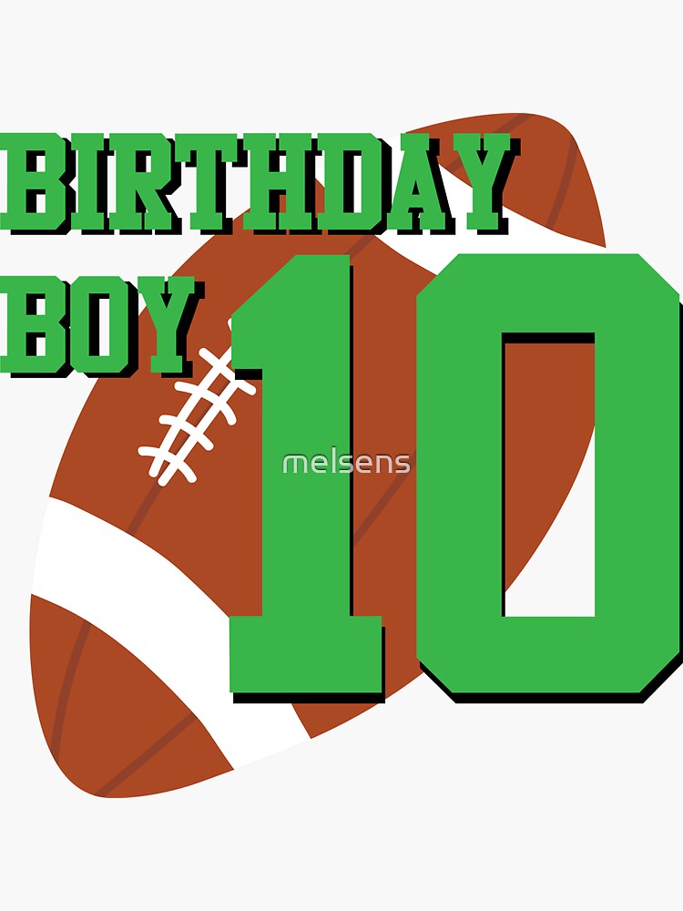 10th Birthday Football Boy 10 Year Old Football Player Tie-Dye T-Shirt