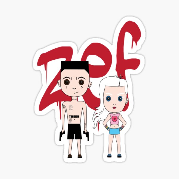 Die Antwoord estilo de dibujos animados Pegatina