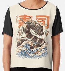 Great Sushi Dragon Chiffon Top