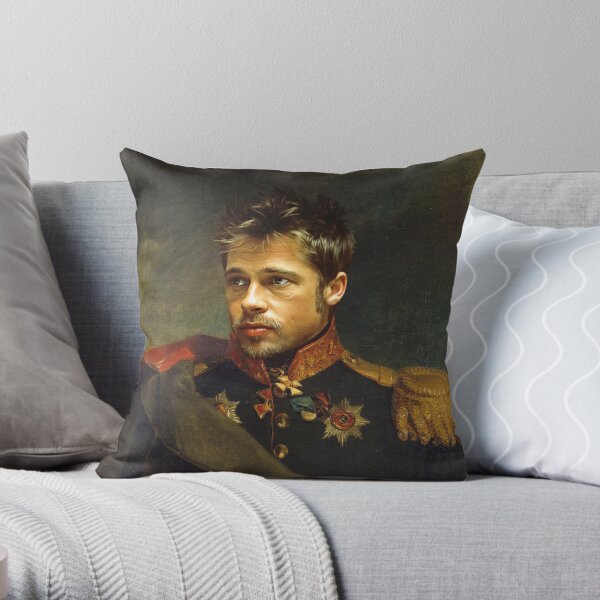 Brad Pitt - replaceface Throw Pillow