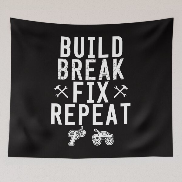 Item preview, Build Break Fix Repeat RC Car Radio Control Racing T Shirt designed and sold by shoutoutshirtco.