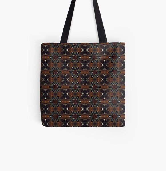 Circular kaleidoscopic Mandarin Duck pattern All Over Print Tote Bag