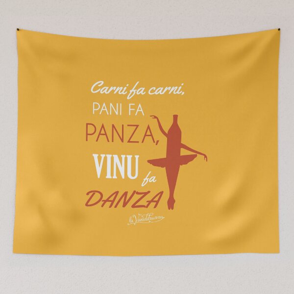 Item preview, Carni fa carni, pani fa panza, vinu fa danza designed and sold by campobellezza.