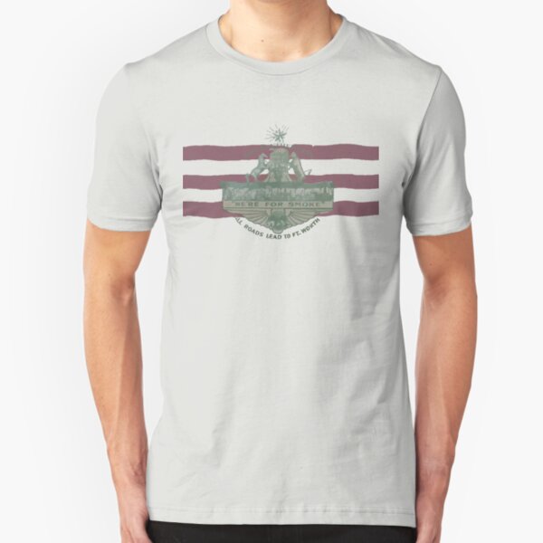 1912 Fort Worth Flag - The Panther City - We're For Smoke - All Roads Lead to Ft. Worth Slim Fit T-Shirt
