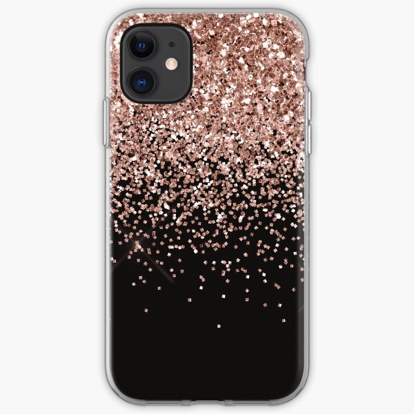 Rose Gold Sparkle Glitter Fading Border iPhone Soft Case