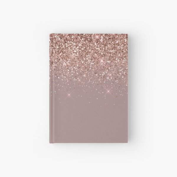 Rose Gold Sparkle Glitter Fading Border Hardcover Journal