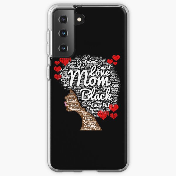 African American Mom Words in Afro Gift Samsung Galaxy Soft Case