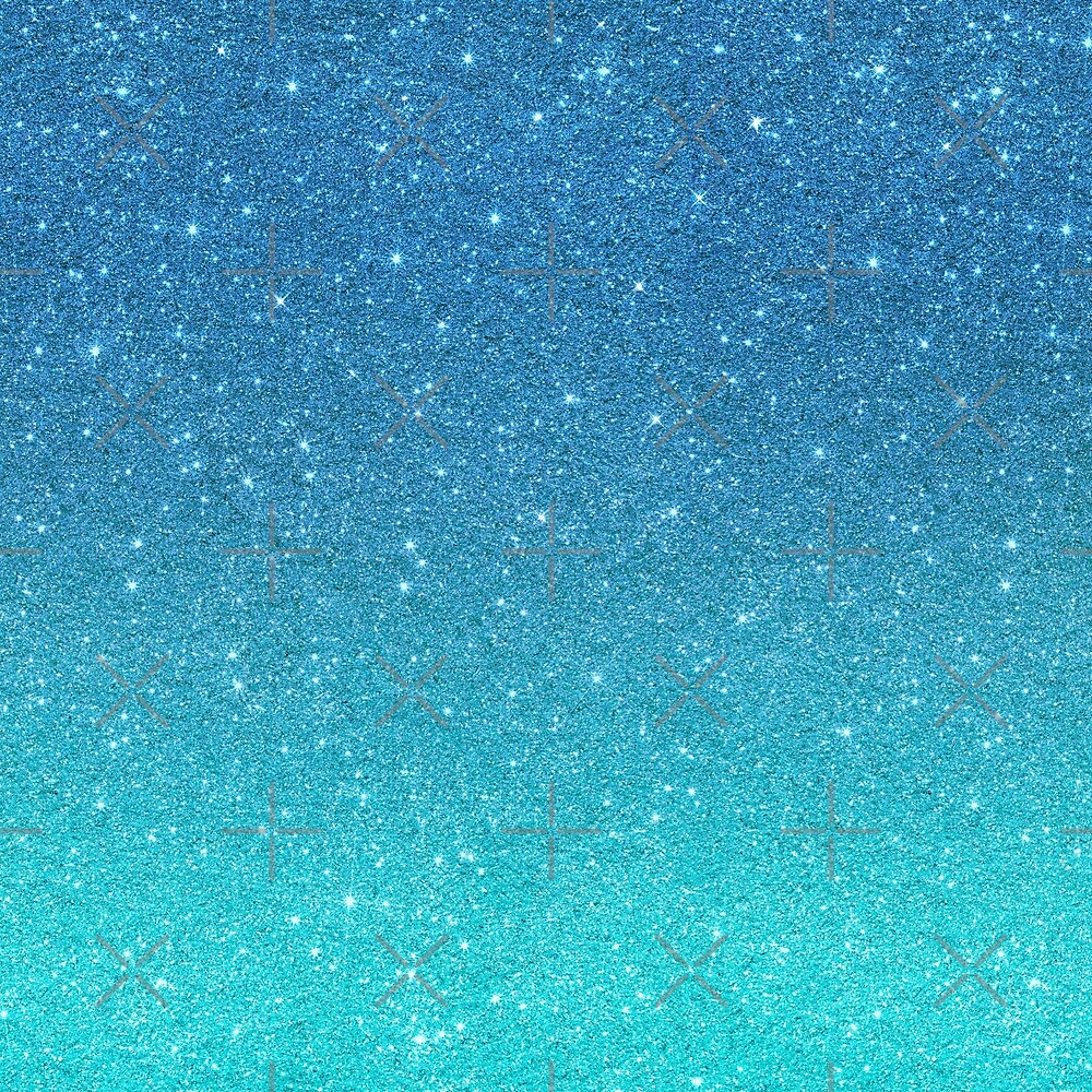 "Blue Turquoise Ombre Trendy Glitter" by ColorFlowArt | Redbubble