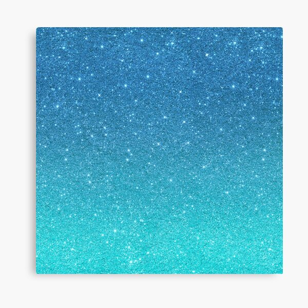 Blue Turquoise Ombre Trendy Glitter