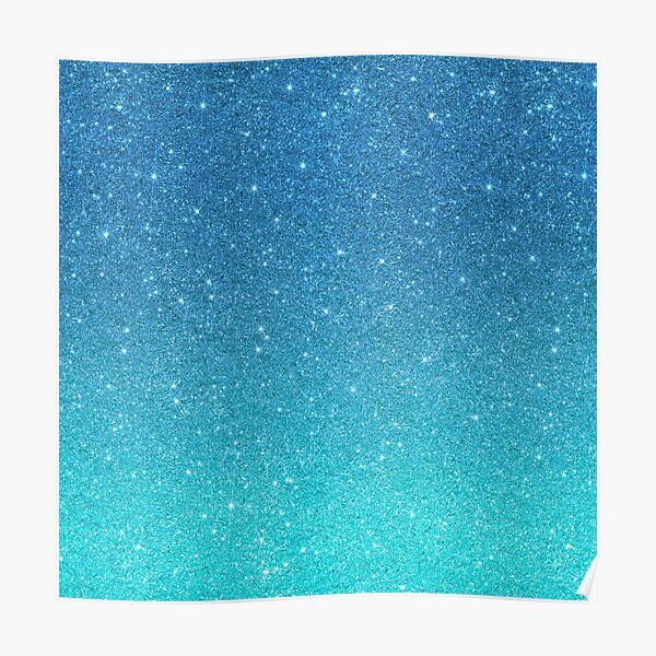 Blue Glitter Ombre Posters for Sale | Redbubble