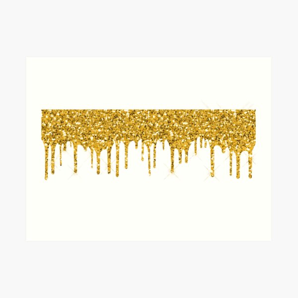 Gold Dripping Glitter Metallic Sparkle Luxury Any Age or 