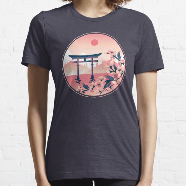 Cherry Blosoms At Miyajima Torii Essential T-Shirt