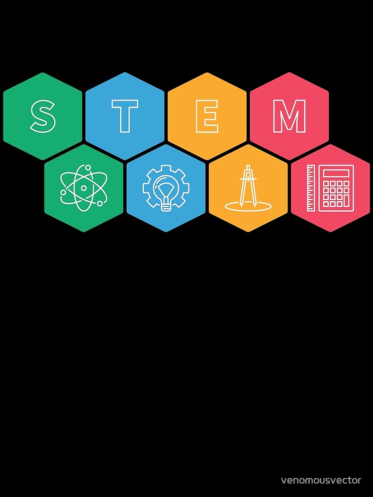 Thumbnail 3 of 3, Scarf, Science, Technology, Engineering and Math STEM hexagonal design designed and sold by venomousvector.