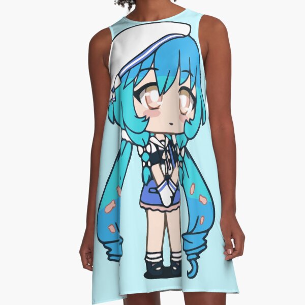 Gacha Life Mizumi vestido sem mangas para mulheres, roupas estéticas,  roupas femininas, novo