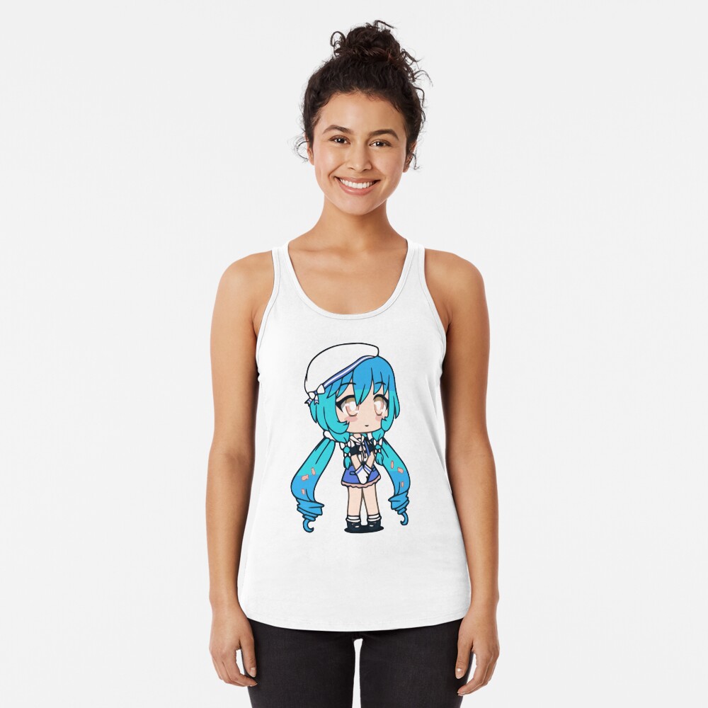 Gacha Life Mizumi vestido sem mangas para mulheres, roupas estéticas,  roupas femininas, novo