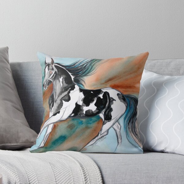 Aperçu de l'œuvre Cheval de peinture noir et blanc créée et vendue par Jill Claire.