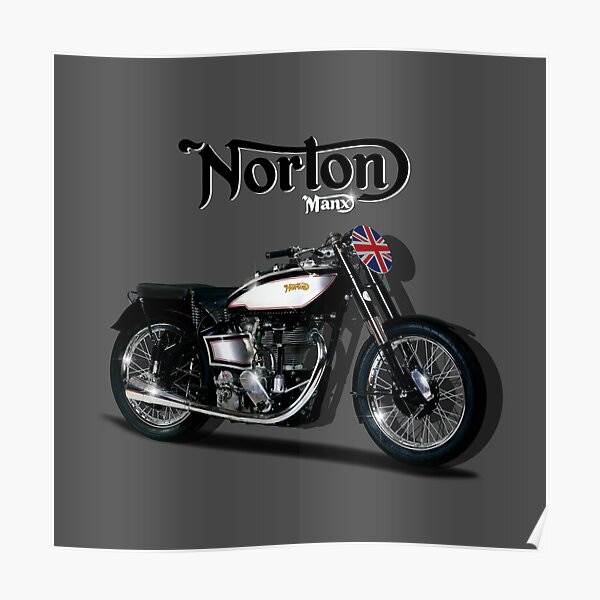 Norton Motorcycles Manx Motorbike Design by MotorManiac Poster