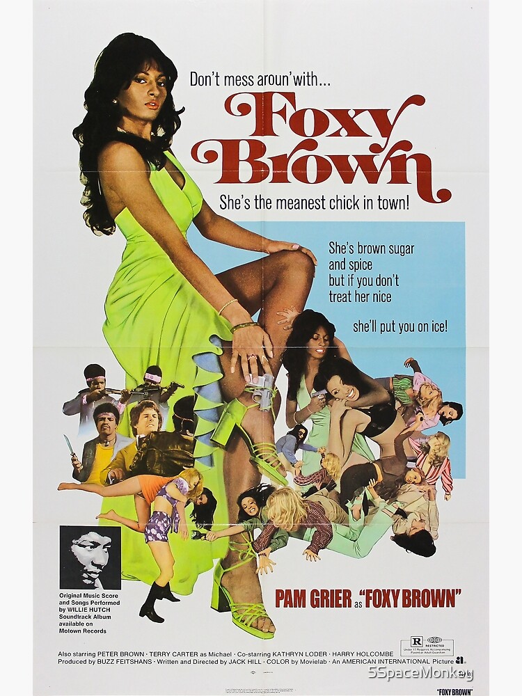 Foxy Brown Pam Grier Grusskarte Von 5spacemonkey Redbubble