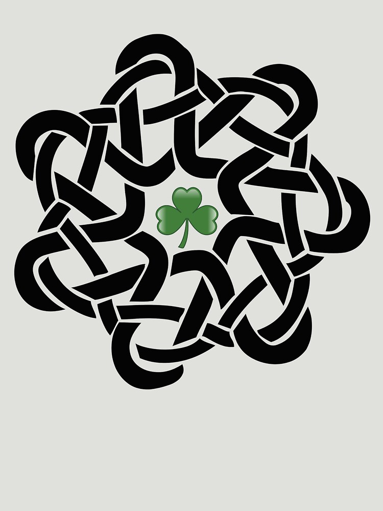 Irish Celtic Knot with Shamrock T-shirt by Rightbrainwoman