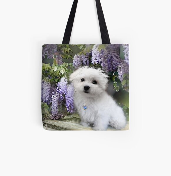 Hermes the Maltese Puppy Tote Bag for Sale by Morag Bates