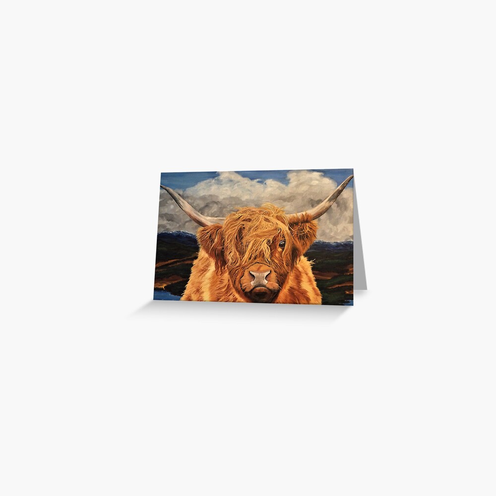 Highland Cow Greeting Card (Blank) Greeting Card