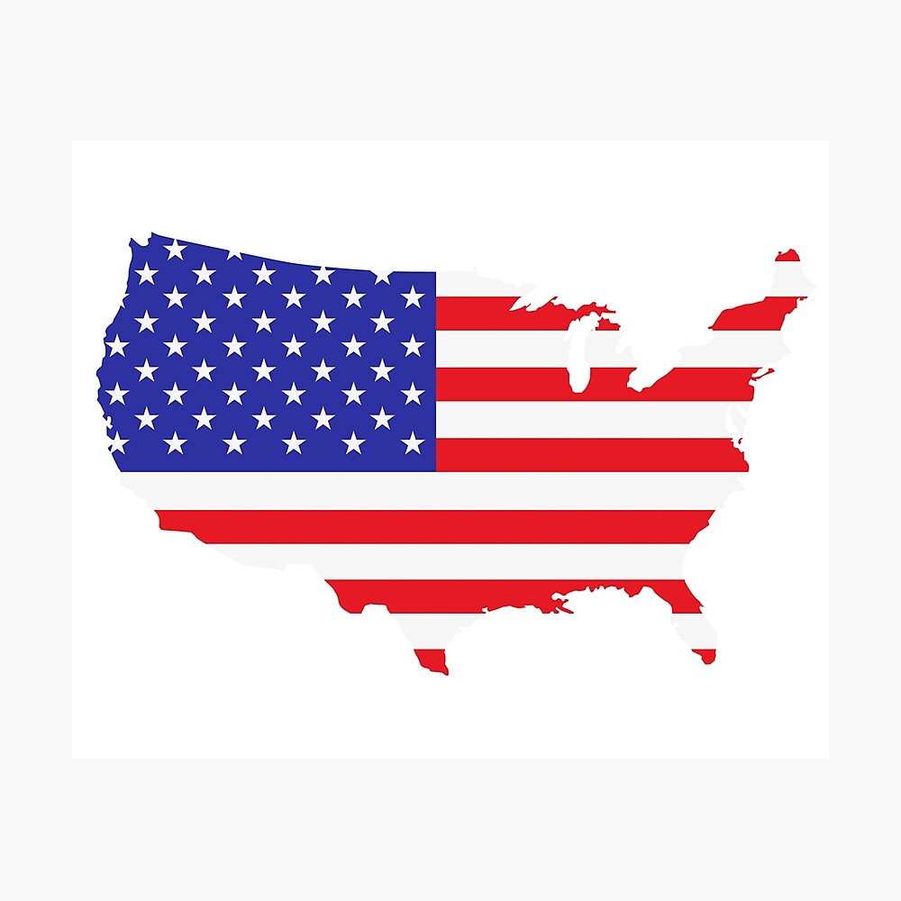 american flag usa map outline photographic print by frostyourlife redbubble