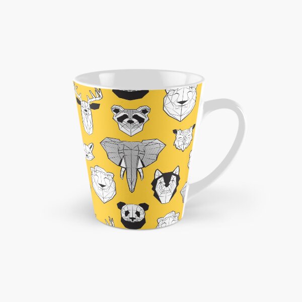 Aperçu de l'œuvre Friendly Geometric Animals // cerfs noirs et blancs ours jaunes renards loups éléphants ratons laveurs lions hiboux et pandas créée et vendue par SelmaCardoso.