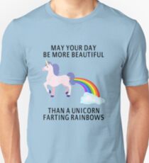 Camiseta ajustada Que tu día sea más hermoso que un arco iris de pedo unicornio