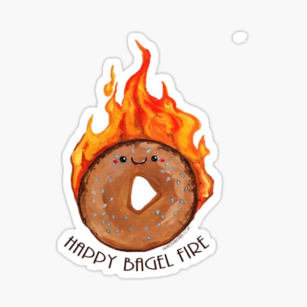 Happy Bagel Fire (1) Sticker