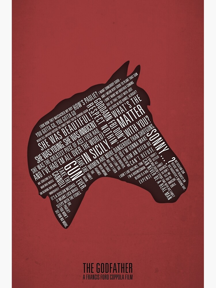"Godfather Horses Head Quotes Print" Art Print by smprintsuk Redbubble