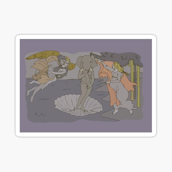 Bojack Horseman's "The Birth of Venus" Elefante Sticker