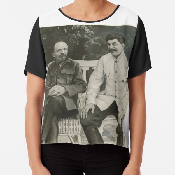 Heavily #retouched #photograph of #Stalin and #Lenin Chiffon Top