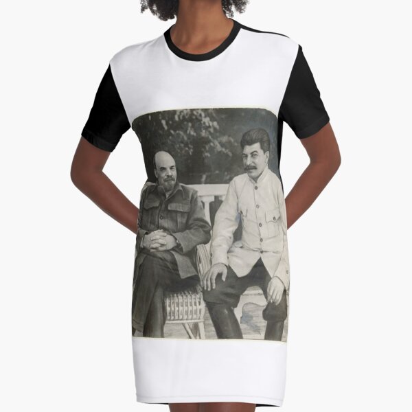 Heavily #retouched #photograph of #Stalin and #Lenin Graphic T-Shirt Dress