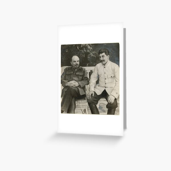 Heavily #retouched #photograph of #Stalin and #Lenin Greeting Card