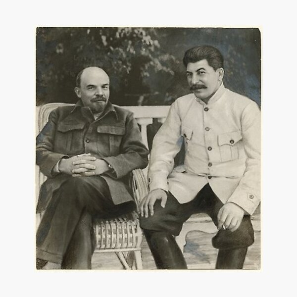 Heavily #retouched #photograph of #Stalin and #Lenin Photographic Print
