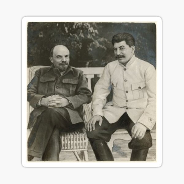 Heavily #retouched #photograph of #Stalin and #Lenin Sticker