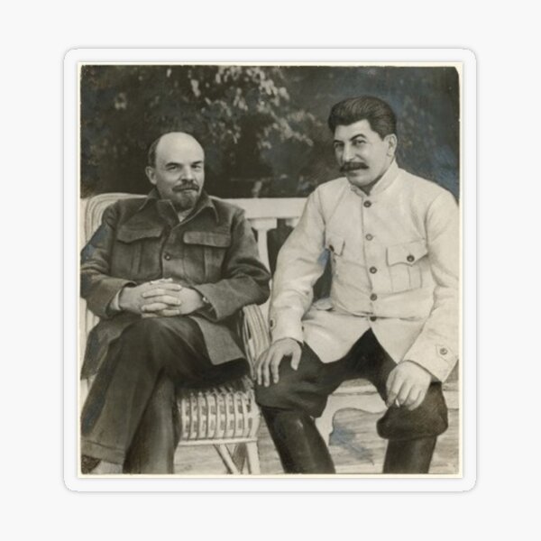 Heavily #retouched #photograph of #Stalin and #Lenin Transparent Sticker