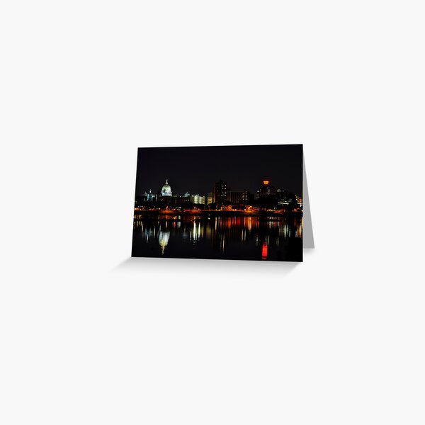A Harrisburg Night Skyline Greeting Card