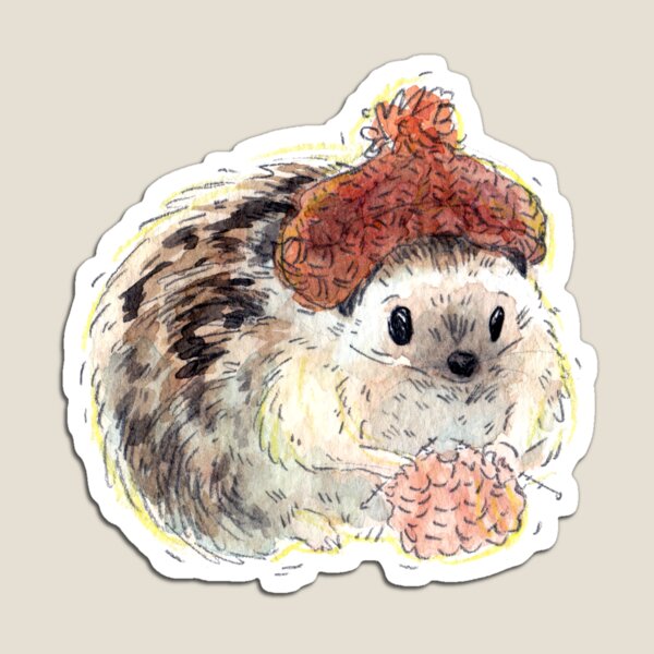 Cozy Knitting Hedghog Magnet