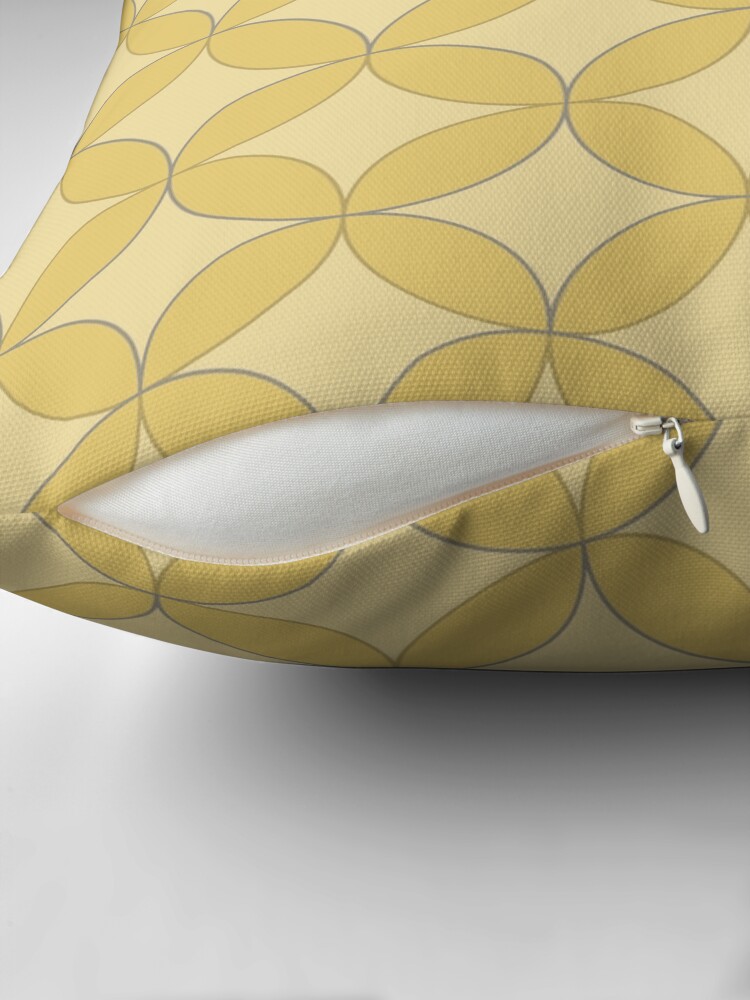 Paler Light Mustard Yellow and Grey Circle Lattice Minimalist