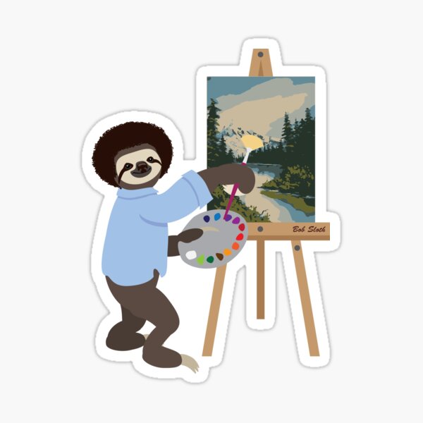 Bob Ross Stickers Redbubble - bob ross roblox sticker