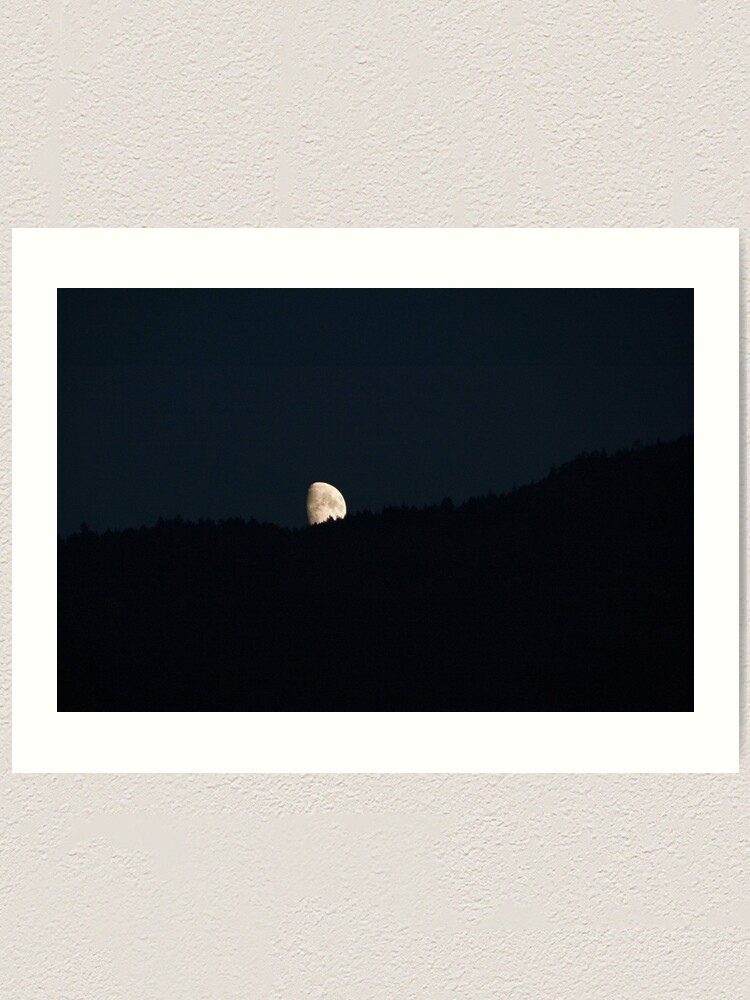Alternate view of Moon peering over the hillside, Bolzano/Bozen, Italy Art Print