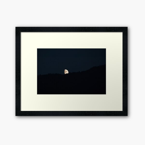 Moon peering over the hillside, Bolzano/Bozen, Italy Framed Art Print