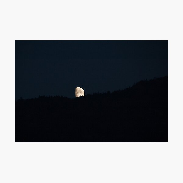 Moon peering over the hillside, Bolzano/Bozen, Italy Photographic Print