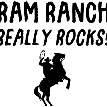 Artwork thumbnail, Ram Ranch Really Rocks! - Black by FuzzCanyon