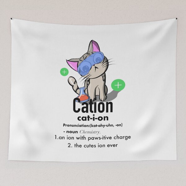 Item preview, Cute Science Cat Cation Chemistry design  Chemistry Humor  graphic designed and sold by SwankyFine.